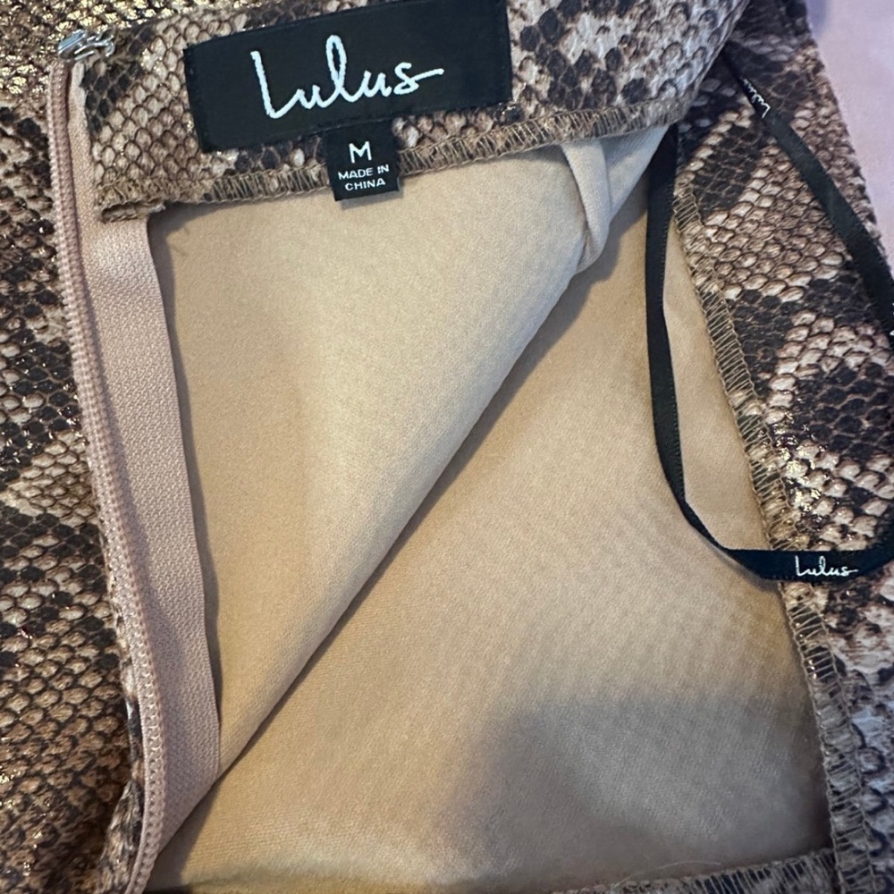 Lulu’s Taupe Pink Brown Python Stretch Mini Skirt… - image 7